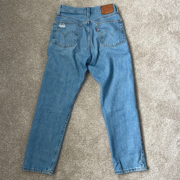 Levi’s light/medium wash ripped 501 jeans - Picture 2 of 3